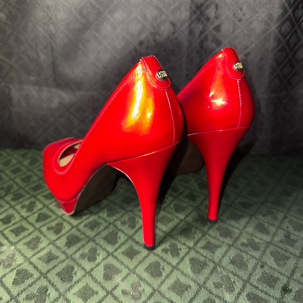 Stuart Weitzman Red Patent Leather Heels